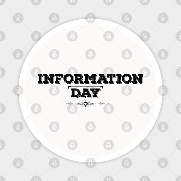 National Freedom of Information Day Black Magnet by VecTikSam